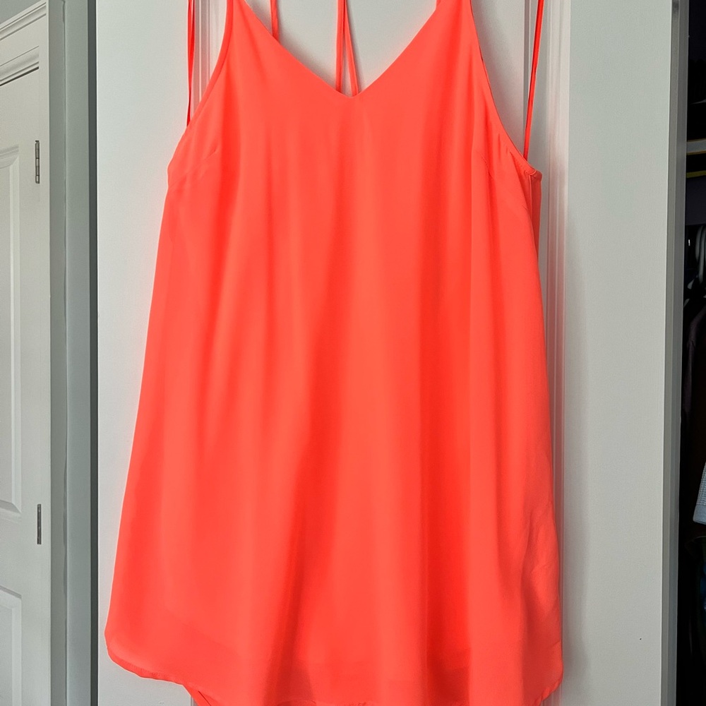 Women's Bright Coral Sleeveless Top